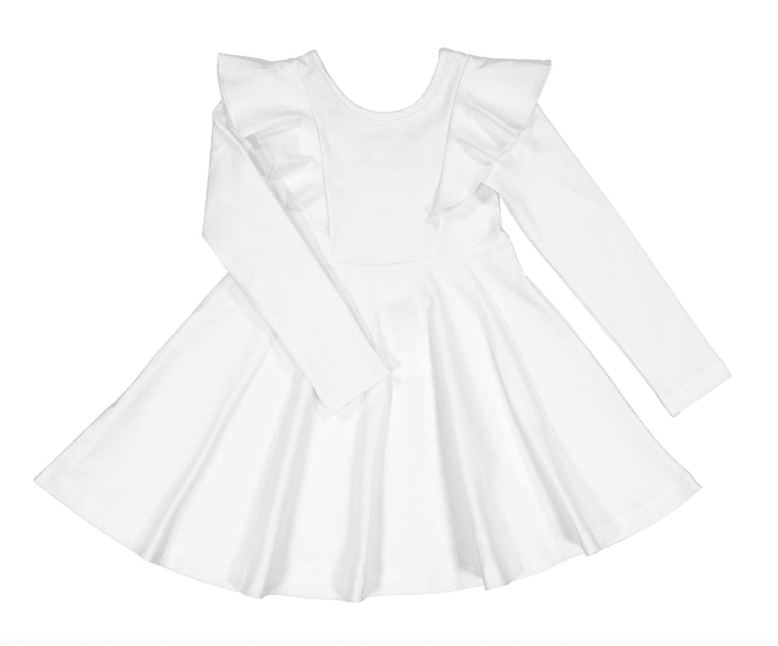 Gugguu pitkähihainen Rizi mekko, sävy White Sand Candy kokoelman pitkähihainen trikoomekko, jossa ihanana yksityiskohtana röyhelösomisteet. Mekossa on kaunis leikkaus ja kangas on laadukasta & hyvin joustavaa.