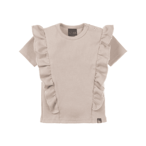 Babystyling Vertical Ruffle vauvan t-paita Rib Sand