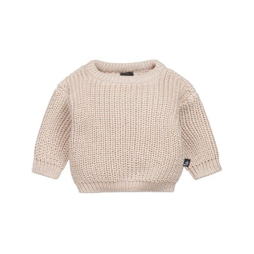 Babystyling Knitted Sweater vauvan neulepaita, sävy Beige Rennon tyylikäs neulepaita. Pääntie on tarpeeksi leveä, jotta paita on helppo pukea päälle.
