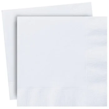 Valkoinen servetti, suuri Klassiset, valkoiset lautasliinat.