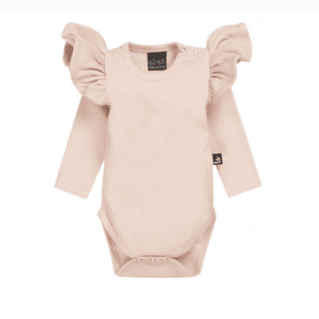 Babystyling Ruffle body Rib Rose