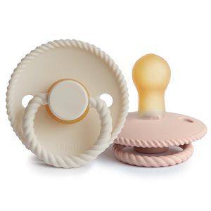 FRIGG Rope tuttisetti luonnonkumi 0-6m, Blush/Cream - 2pack