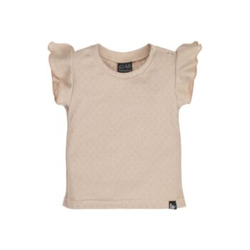 Babystyling Ruffle t-paita Pointelle Beige