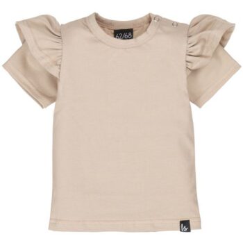 Babystyling Ruffle t-paita, Rib Beige
