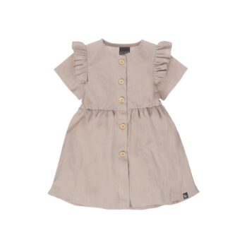Babystyling mekko, Linnen Dress Dark Beige